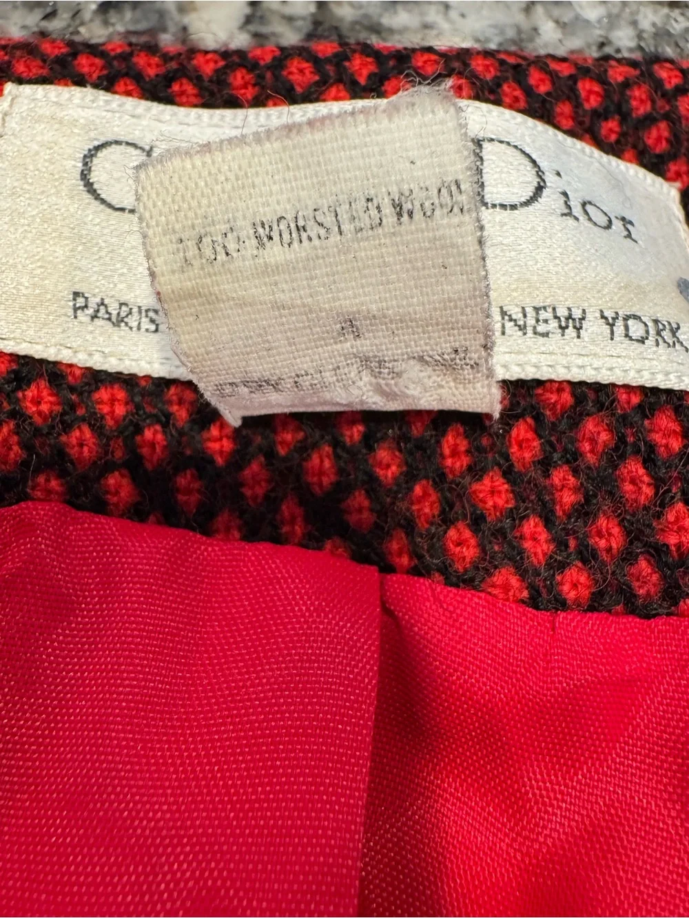 Vintage Christian Dior Textured Bordeaux Button-Front Jacket- Womens Size 10